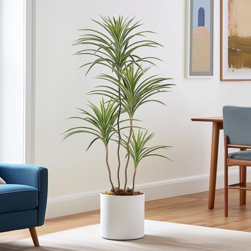 YEPDIN Artificial Dracaena Plants Indoor, 4 ft Faux Tropical Floor Plants Indoor, Tall Fake Yucca...