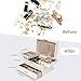 Dajasan Jewelry Box for Women, 3 Layers Large Jewelry Organizer Box, Jewelry Storage Case for Earring, Ring, Necklace, Bracelets (Cloud White + Gold)