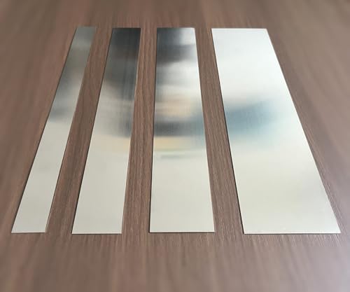 Image of 4Pcs Metal Strips Shim Stock Metal Sheet Shims Gap Filler Trim Strip 0.02 inchx12 inch in 4 Different Width(304 Stainless Steel)