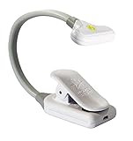 The Original Mighty Bright NuFlex Clip On Book Light Reading Light, Warm Eye Care LEDs, Super Flexible, Durable, Dimmable, Perfect for Kids, Bookworms, Read in Bed, Use Batteries or Micro USB (White)
