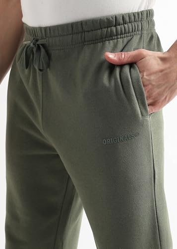 Image of Alan Jones Clothing Men's Regular Fit Mid Rise Fleece Jogger Regular Pants For Winterwear