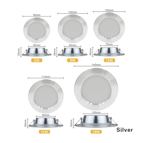 Lámpara downlight LED empotrable redonda AC220V con elegante acabado dorado 5
