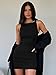 Imagen de Sukiglam Vestido Ajustado Mujer Sexy sin Mangas Cuello Barco Mini Vestidos Verano Elegante Wrap Vestido Corto de Fiesta Casual Elasticidad Slim Fit Vestidos Lápiz para Cóctel Club Streetwear
