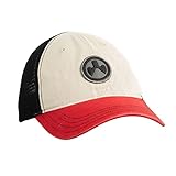 Magpul Standard Trucker Hat Snap Back Baseball Cap, One Size Fits Most, Garment Washed Stone/Black/Red