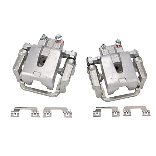 Image of TRQ Rear Driver and Passenger Side Brake Caliper Set Caliper Brackets Compatible with 05-09 Chrysler 300 C AWD 13-16 300 V8 5.7L RWD 09-16 Dodge Challenger RT 13-14 Charger V8 5.7L 11 Charger V8 5.7L