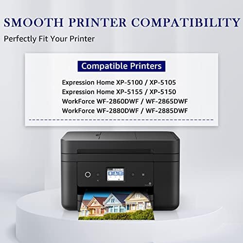 MOOHO 502XL Ink Cartridges Remanufactured for Epson 502 Ink Cartridges Multipack Replacement for Epson 502XL Ink Cartridges Multipack XP-5105 XP5105 XP5100 XP-5100 XP-5155 WF2860 WF-2860DWF (5 Packs)