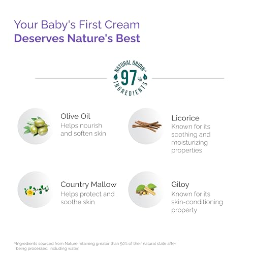 Image of Himalaya Gentle Baby Cream 100ml with Olive Oil, Giloy & Licorice | pH 5.5 | No. 1 Doctor Recommended Baby Cream | Hypoallergenic | Nourishing Baby Face Cream & Moisturizer for All Skin Types