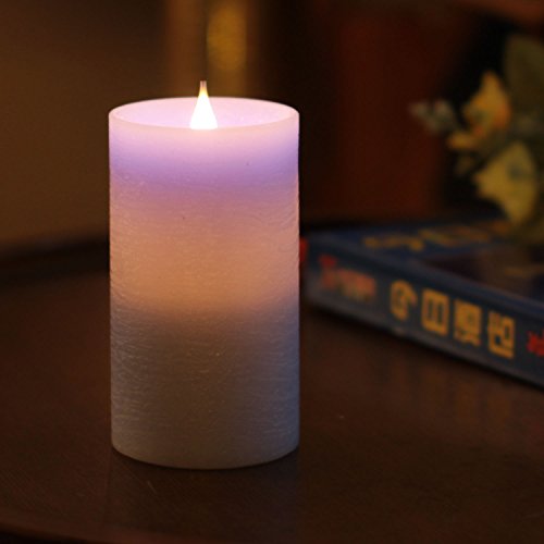 Image of SIMPLUX Battery Operated Lights with Timer, Real Wax Candle for Home, Wedding, Dinner Decoration, 3x5inches,Blue