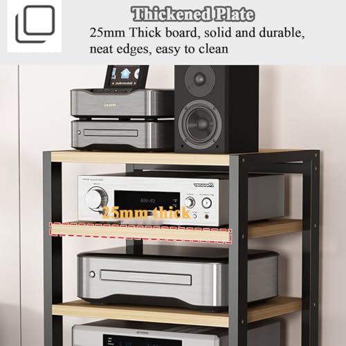 Equipo HiFi Estante De Componentes De Audio De 4 Niveles, Soporte For Tocadiscos, Consolas Multimedia For Sala De Estar, Unidad De Almacenamiento De Amplificador De Altavoz Y Receptor Estéreo De Tocad - imagen 3