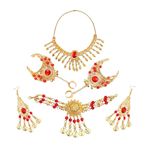 Parure de bijoux danse du ventre collier bracelet chaîne de tête pour accessoire costume