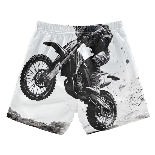ODAWA Dirt Bike Jump Boys Swim Trunks, Quick Dry Beach Swim Shorts Little Boys Bathing Suit Swimsuit with Mesh Lining2