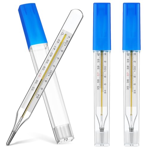 Ipetboom 3pcs Glass Temperature Measurement Adult - Dual Scale General Use Temperatures Testing Tools Accurate Measurement for Families