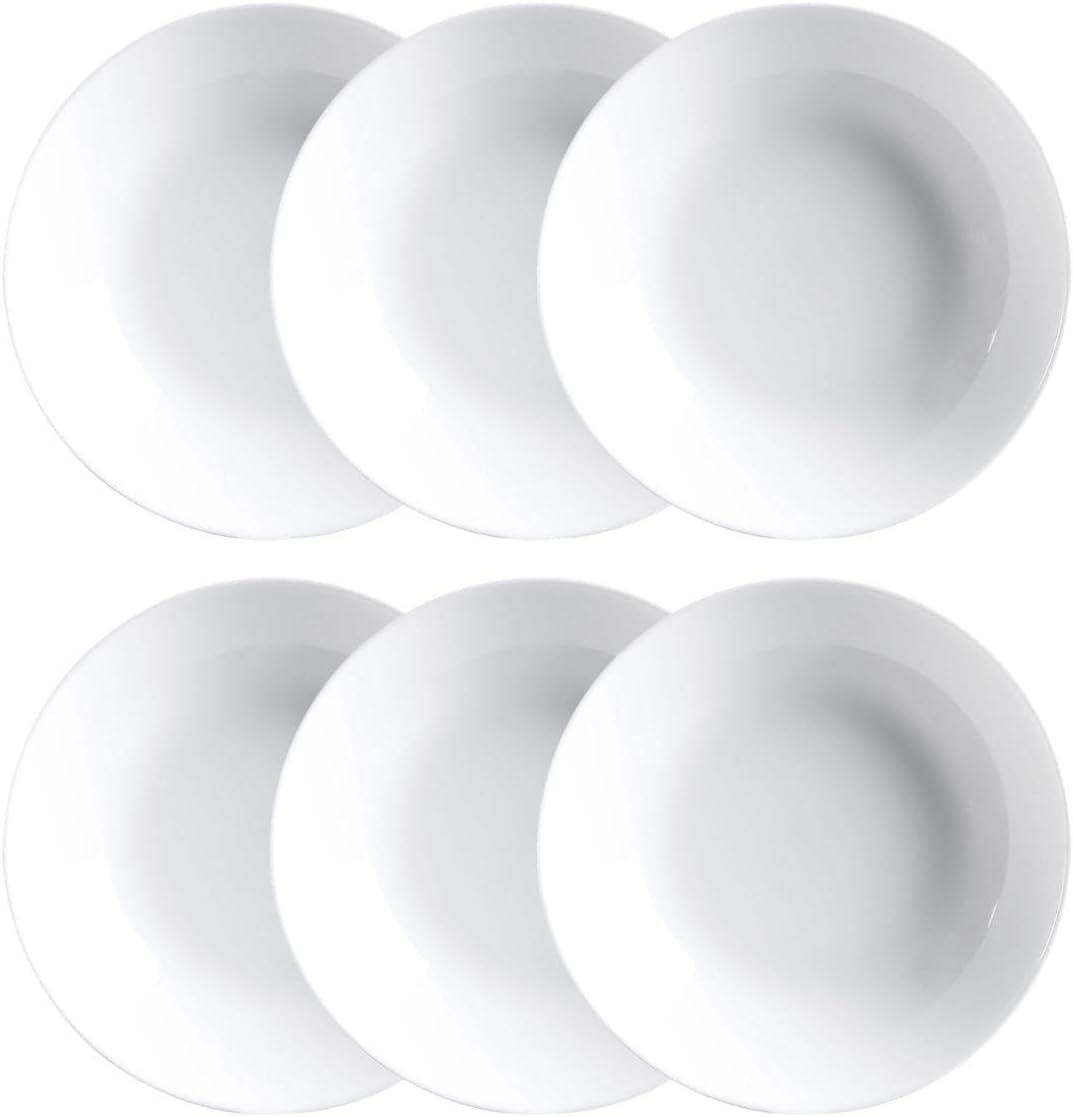 Van Well Bormioli Rocco Toledo Set 6 Piatti Fondi In Vetro Opale – 24 Cm, Bianco, Adatti A Microonde E Lavastoviglie - 3