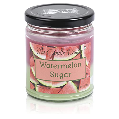 Watermelon Sugar - Juicy Watermelon Scented - Funny Double Pour 6 Oz Jar Candle - 40 Hour Burn Time - Poured In Usa #TOP24