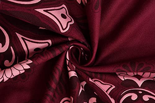 Image of KAWI Cotton Feel 200TC Double Bedsheet Queen Size 78x60 Inches with Elastic Fitting with 2 Pillow Covers (Provide fits up to 8 Inch Mattress) - Maroon Colour