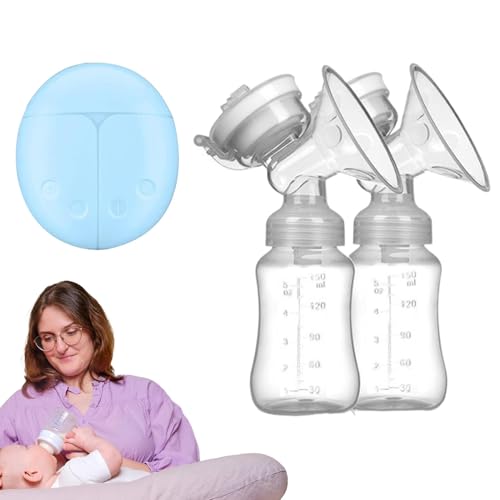 Pruojhw Sacaleche portátil, extractor de leche eléctrico - Doble extractor de leche eléctrico, bomba de lactancia de alta succión,Accesorios de lactancia portátil, bomba de leche manos libres de bajo