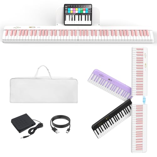 AiJoy 88 Key Split Keyboard Piano with Velocity Sensitive Keys– Magnetic Detachable, Portable & Ultralight, Full-size Travel Piano, USB-MIDI, Carry Case, Birthday Gift for Beginner (ASP-10M)