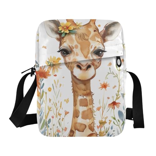 Crossbody Bag Cute Giraffe Animal Messenger Bag for Women Men Purse Shoulder Bag Satchel Bag with Adjustable Strap 202b6104