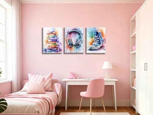 Image of Frimeeme Framed Teen Girls Bedroom Wall Art, Set of 3, 12 x 16 inch