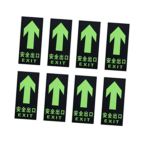 8 Piezas pegatina de salida propano el letrero de la oficina etiqueta engomada de las ventanas soporte para extintor alerta alarma etiqueta de salida etiqueta de la pared de salida SOLUSTRE