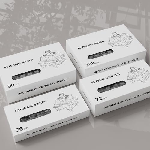 Image of Zhouwang Crystal Brown Switches, 3-Pin Pre-Lubricated Tactile Switches, Dustproof and Waterproof for Mechanical Keyboards. (72Pcs)