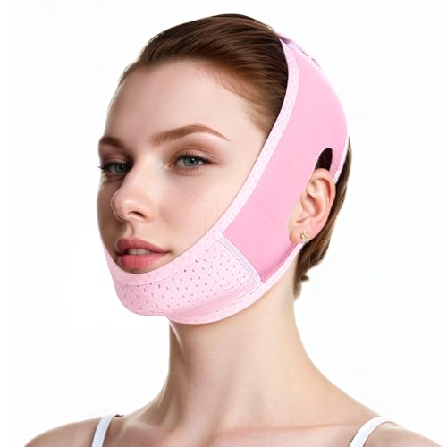EHIOG Máscara Lifting V Line Reutilizable – Banda Reductora de Papada, Correa Facial Ajustable para Adelgazar, Elevar y Definir la Línea de la Mandíbula, Cinturón Reafirmante para el Rostro