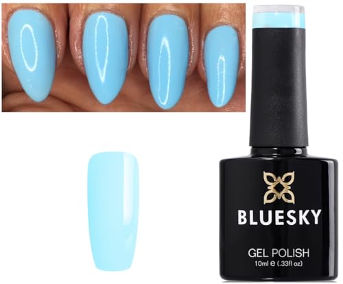 Bluesky Gel-Nagellack in Pastel-Neon, UV- und LED-Härtung, 10 ml, 2 Homebeautyforyou Shine Tücher pro Gel