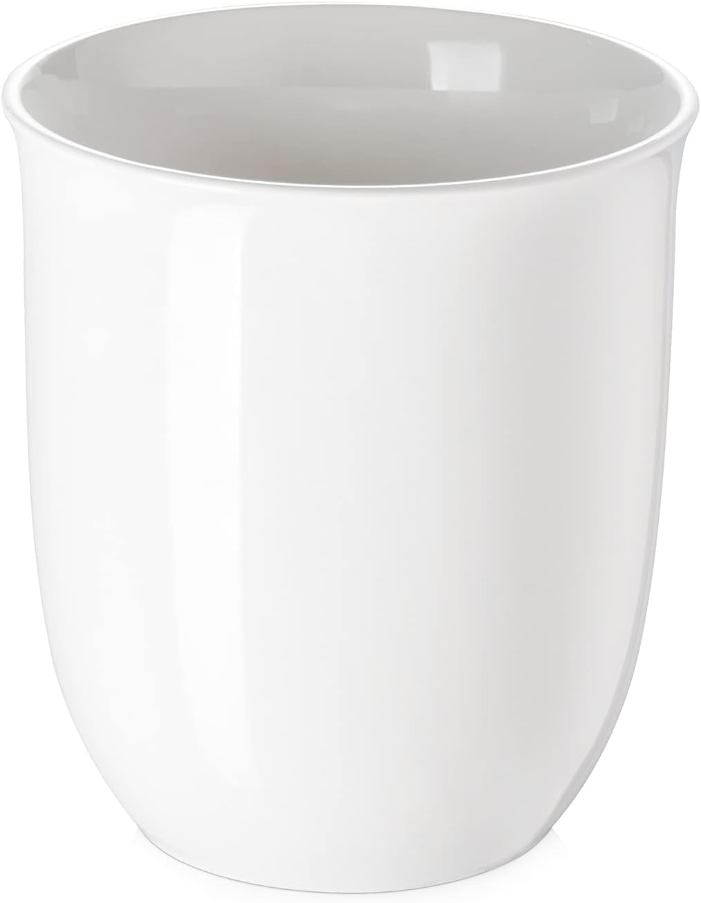 DOWAN White Utensil Holder, 7.1" Kitchen Utensil Holder, Utensil Holder for Countertop, Home Decor, Table-Protection Cork Mat, Ceramic Container for Utensil Sets, Utensil Crock, Plant Pots