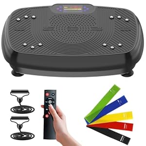 Vibration Plate Exercise Machine for Weight Loss, Toning & Lymphatic Drainage Vibration Fitness Trainer with Bluetooth Speaker, Auto or Manual Speed Control