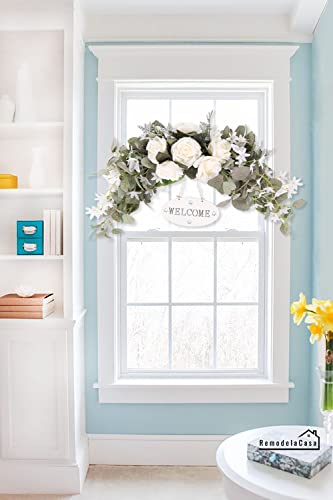 Insunsix Wedding Arch Flower Swag, Ivory Artificial Rose Flower Centerpieces Greenery Floral Arrangements Swag For Head Table Decor Car Wall Window Arch Home Garden Wedding Decor(Ivory) #TOP5