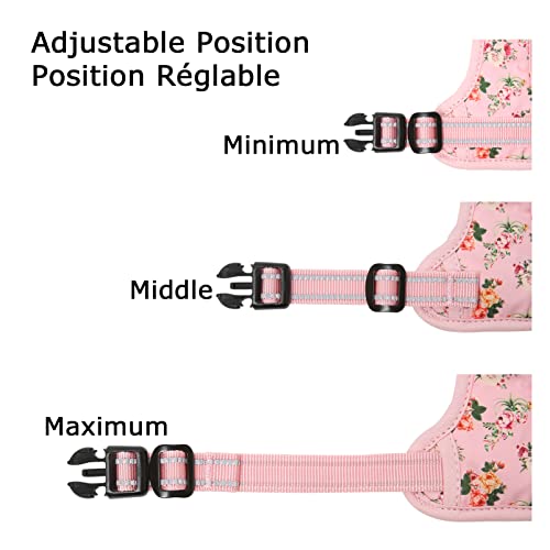 HEELE No-Pull Hundegeschirr, Brustgeschirr für Mittelgroße Hunde, Weich Atmungsaktiv Einstellbar Reflektierend Hundegeschirr Anti Zug mit Gepolstert Griff, Pink, S