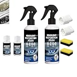 Scheinwerfer Aufbereitung Spray Set, Auto Scheinwerfer Politur Flüssigkeit, Autoscheinwerfer Reinigungsflüssigkeit, Autoscheinwerfer Aufbereitungsspray Für Entfernt Kratzer Und Beseitigt (2PC)
