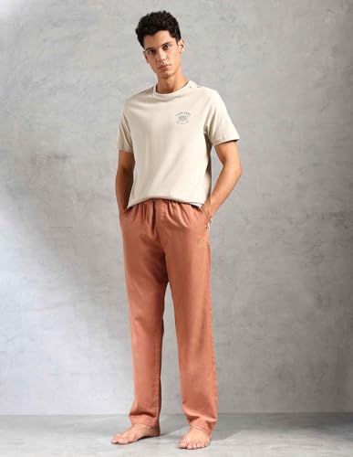 Image of U.S. POLO ASSN. Mens OELP8 Relaxed Fit Cotton Linen Lounge Pants