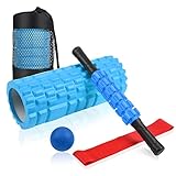 5 in1 Foam Roller Set, Trigger Point, Yoga Stick, Massage Ball, Stretching Strap, Carrying Bag, Towe