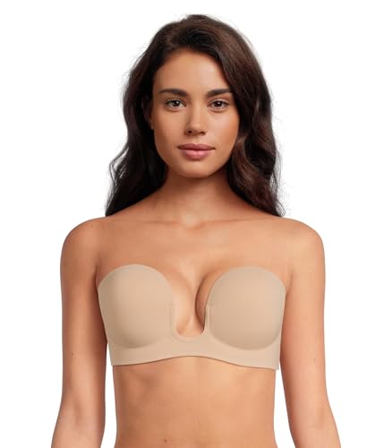 Womens Voluptuous U Plunge Backless Strapless Bra