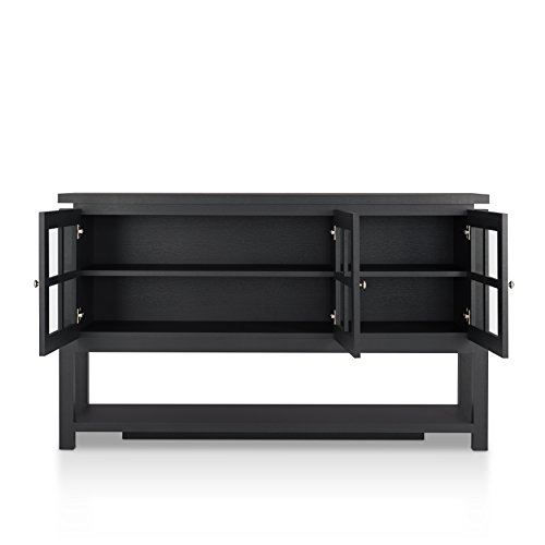 Furniture Of America Medina Modern 5-Shelf Wood 59 In. Buffet, Sideboard For Dining Room, Kitchen, Black #TOP2