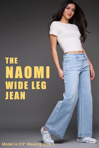 Women's Stretchy Pull-On Naomi Mid-Rise Wide Leg Jean4