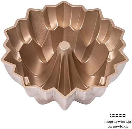 Erreke Forma do ciasta, nieprzywierająca i bardzo trwała forma aluminiowa, różowe złoto, średnica 24 cm, pojemność 2,5 litra, tortownica do pieczenia (Wodospad)