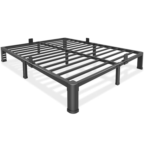 Bilily 10 Inch Low Bed Frame Queen with Round Corner Legs,3500 LBS Heavy Duty Low Profile Queen Bed Frame Metal Platform, No Box Spring Needed, Easy Assembly, Noise-Free, Headboard Compatible,Black Bilily 10 Inch Low Bed Frame Queen with Round Corner Legs,3500 LBS Heavy Duty Low Profile Queen Bed Frame Metal Platform, No Box Spring Needed, Easy Assembly, Noise-Free, Headboard Compatible,Black - Image 1