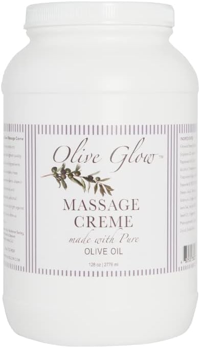 - Olive Glow Massage Cream Made with Olive Oil to Repair Dry Skin & Soothe Sore Muscles, Best Skin Therapy Lotion, Moisturizes Skin During Massages for Smooth, Soft Skin, Professional Grade, 1 Gallon