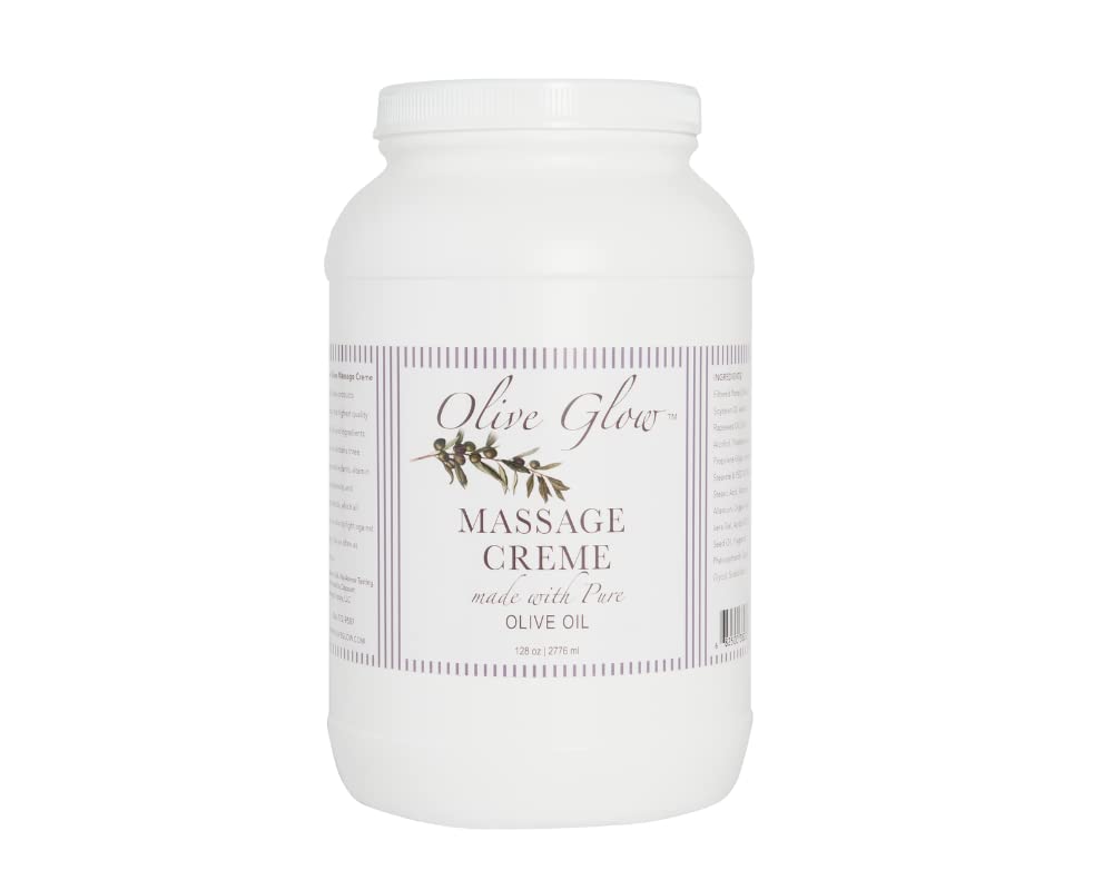 Olive Glow Massage Cream Made with Olive Oil to Repair Dry Skin & Soothe Sore Muscles, Best Skin Therapy Lotion, Moisturizes Skin During Massages for Smooth, Soft Skin, Professional Grade, 1 Gallon : Health & Household