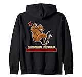 Photo Gallery funny california skateboarding bear republic flag souvenir felpa con cappuccio Photo Gallery funny california skateboarding bear republic flag souvenir felpa con cappuccio