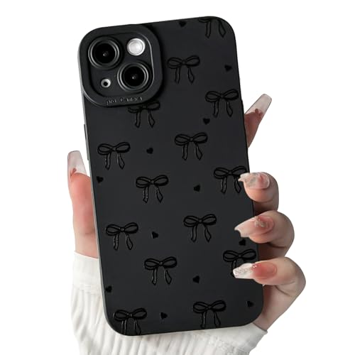 NITITOP Cover per iPhone 14 Grazioso con Papillon Fiocco Motivo