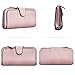 CLUCI Wallet For Women PU Leather RFID Blocking Womens Wallet Bifold Card Holder with ID Window Pink