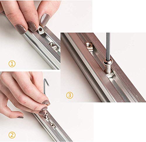 Socell 180Pcs 2020 Series T Nuts,M3 M4 M5 T Slot Nut Hammer Head Fastener Nut Nickel Plated Carbon Steel Assortment Kit For 20 Series Aluminum Profile - Nickel Plated Carbon Steel #TOP4