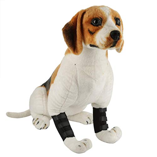 Fictory Kniebandage für Hunde, Hund Vorderbein Gelenkstütze, Hund Sprunggelenk Schutz Bandage, 1 Paar Hunde Vorderbeinstütze Knieschutz Haustier Verband für chirurgische Verletzungen(schwarz, M)
