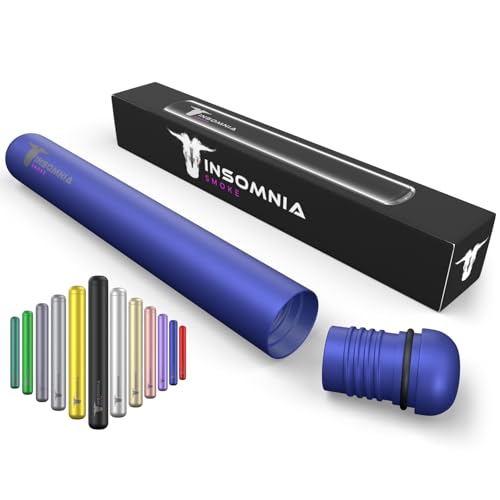 Insomnia Smoke Joint Case | Water, Smell & Odour Proof | Premium Tobacco Doob Tube Cigarette Storage Container Box for King Size Pre-roll Cone | Made of CNC Aluminium for Luxury Lifestyle (Blue)