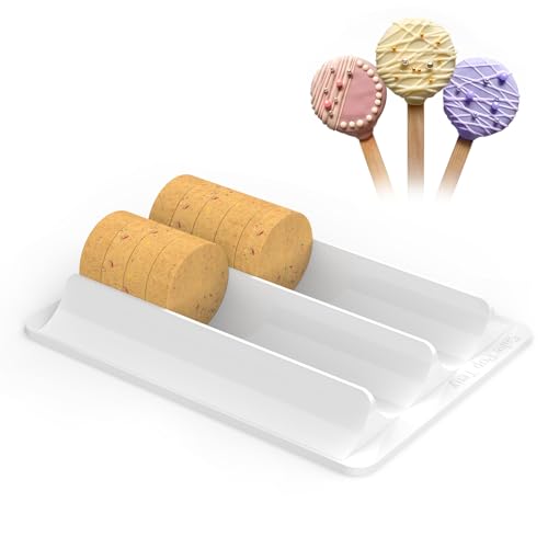 Twostubir Round Cake Pop Mold Set - 3-in-1 Disc Cutter, Pusher and Tray for Flat Circle Cake Pops | All-in-One Baking Tool with Popper Press Shapes (Cake Pop Tray)