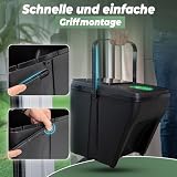 Novaliv System segregacji śmieci 25 l, system segregacji – kosz na śmieci z 4 przegródkami – systemy segregacji śmieci można układać w stos – segregacja śmieci – system segregacji odpadów – organizer