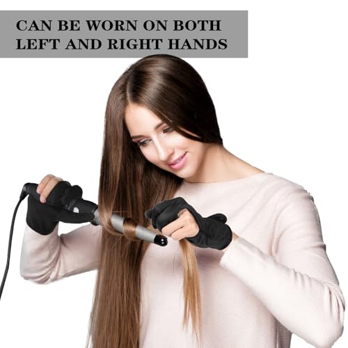 heat resistant gloves for hair styling professional curling wand glove 3 finger mittens reusable hair dye heat protector gloves for curling barber perminghair straightening